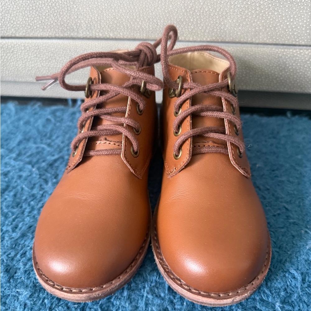 Janie and Jack Tan Brown Lace-Up Kids Boots
